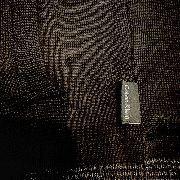 Calvin Klein Cardigan Men L Black Gray Euro Merino Sweater Preppy Classic NWOT - Picture 4 of 9